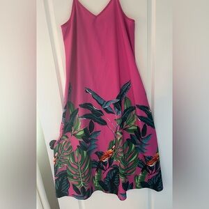 GORGEOUS TROPICAL PINK MAXI DRESS